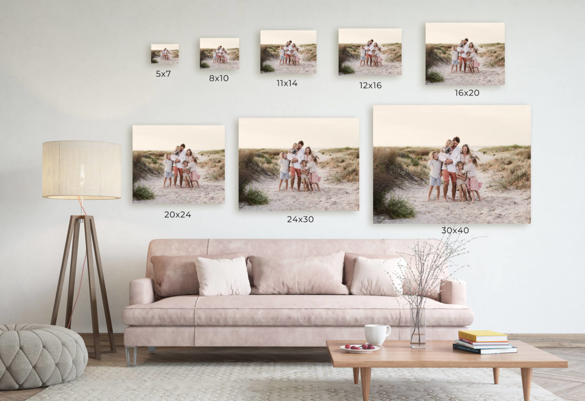 photo sizes for wall